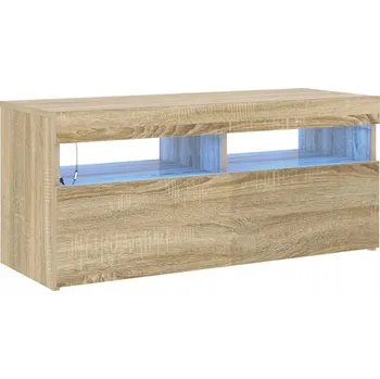 Televizní stolek TV stolek dub sonoma s RGB LED osvětlením 90 x 35 x 40 cm