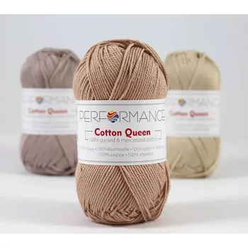 Příze Performance Bavlněná příze Cotton Queen 2032 - hnědá 50g 125m