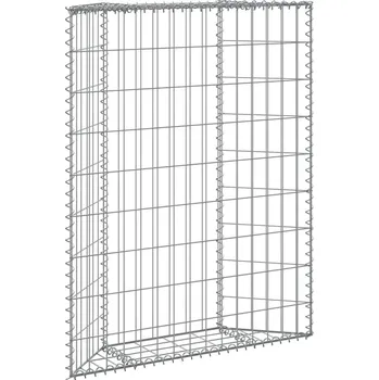 gabiony vidaXL Trapézový gabionový vyvýšený záhon pozinkovaná ocel 80x20x100cm [145652]