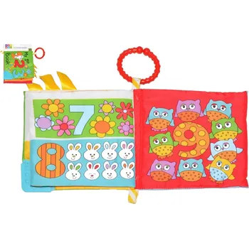 Knížka textilní a šustící rozkládací 16x14cm na kartě 0+