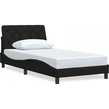 Postel Rám postele černý 218 x 105 x 74,5 cm s opěrkou hlavy 102 x 6 x 48 cm