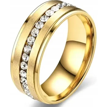 Prsten Elegantní Zlatý Prstýnek s Brilianty Signet Prsten Ocel Ušlechtilá