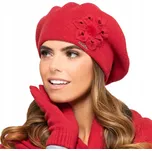 Kamea Sewilla červený BARET univerzální velikost vlna teplý dámský