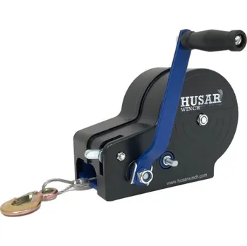 Stavební technika Ruční naviják 1,1t ocelové lano 10m HUSARWINCH BST R 2500 s uzavřeným krytem