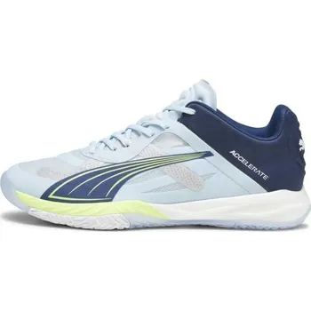 Pánská sálová obuv Pánská sálová obuv Puma ACCELERATE NITRO SQD 8.5 Světle modrá, Modrá, Reflexní neon, Bílá