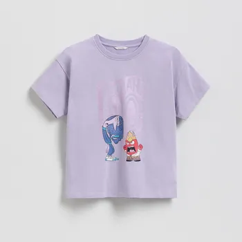 Dívčí oblečení Reserved - Tričko s potiskem Inside Out - levandulová - 069HU-04X - 069HU-04X-122