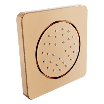 Mexen - podmítková sprchová tryska, čtvercová, 130x130 mm, růžová-zlatá, 79366-60