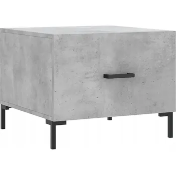 Konferenční stolek Kávový stolek s zásuvkou 50 x 50 x 40 cm, šedý betonu, železo