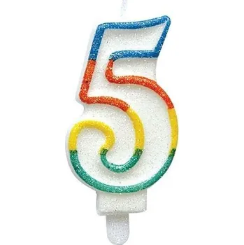 Dortová svíčka Narozeninová svíčka ve tvaru čísla - 5