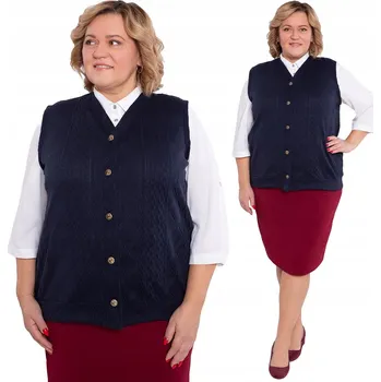 Tmavě modrá pletená vesta velikost 60/62