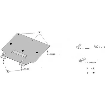 Auto-moto Kryt pod převodovku AUDI A4 B8 Sedan (8K2) - Plech - 8595698041531