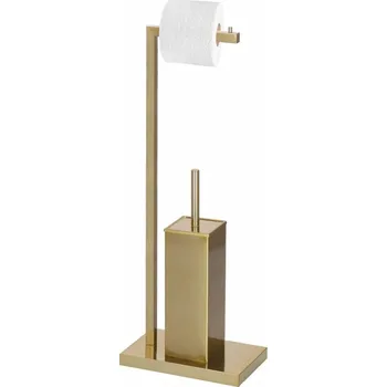 Držák na toaletní papír s WC kartáčem SPRINGOS TB0021 zlatý