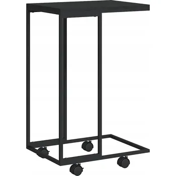 Konferenční stolek Černý odkládací stolek C 40 x 30 x 63,5 cm, dřevotříska, železo