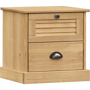 Noční stolek Noční stolek VIGO z masivního borovicového dřeva, 42x35x42 cm, medově hnědá