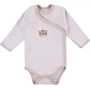 Kojenecký body EEVI Kojenecké body dl. rukáv, zapínání bokem Tygřík, béžové, vel.56