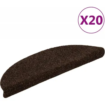 Bytový textil vidaXL Schodové rohože samolepicí 20 ks 56 x 17 x 3 cm hnědé půlkulaté