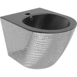 Mexen Lena, závěsný bidet 480x370x325 mm, černá matná - stříbrná, 35224872