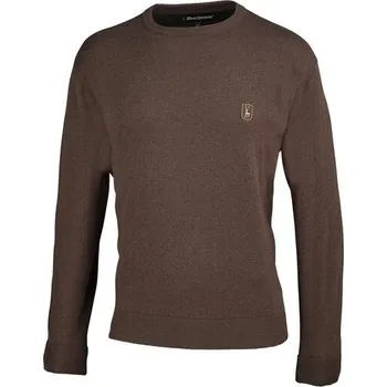 Dámský svetr Pletený svetr s kulatým výstřihem Deerhunter Harrington Velikost: XL, Barva: hnědá