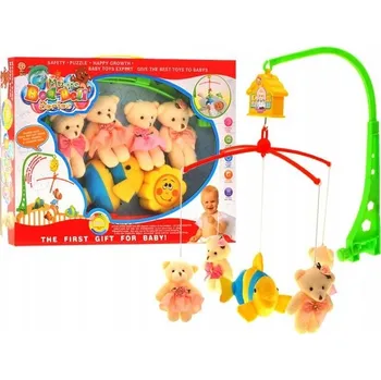 Kolotoč nad postýlku JKM ZA1131 Hudební kolotoč s plyšovými medvídky