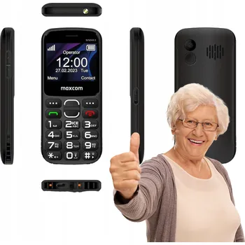 Mobilní telefon Telefon Maxcom Comfort MM443 4G LTE černý SOS svítilna RADIO stojánek