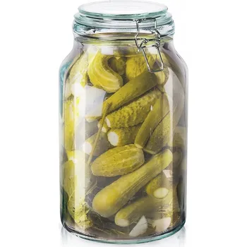 Sklenice ZAVAŘOVACÍ SKLENICE S KLIPEM SKLENĚNÁ NA ZAVAŘENINY VELKÁ 4,2 L