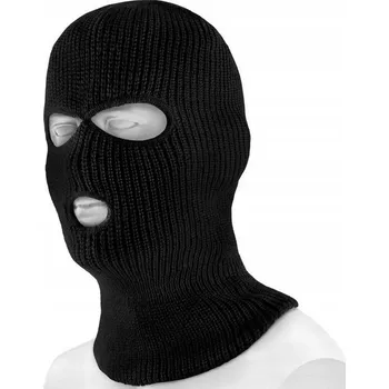 Pokrývka hlavy Kukla balaklava vojenská lyžařská zimní teplá 3 otvory Černá