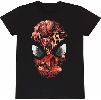 Pánské tričko Pánské tričko Marvel|Spiderman Videogame: Seznam postav (L) černá bavlna