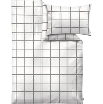 Povlečení s.Oliver Saténové ložní povlečení, 140 x 200 cm (Pozor: LV OSCZ) (bílá/šedá)