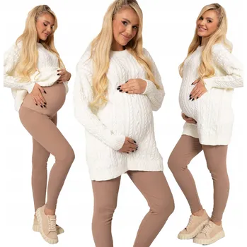 Dámské legíny Formommy těhotenské legíny dlouhé bavlna béžové velikost 4XL