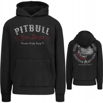 Pánská mikina Pánská mikina s kapucí Pitbull Washed STRENGHT & RESPECT Volnější Střih