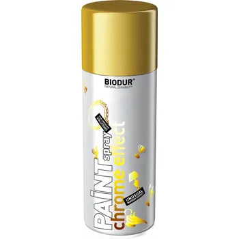 Barva ve spreji Zlatý chrom ve spreji Chrome Gold 400 ml BIODUR metalický lesk ve spreji