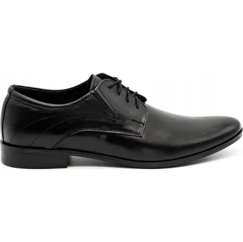 Pánské polobotky SPOLEČENSKÉ BOTY PÁNSKÉ KOŽENÉ POLSKÉ 256 ČERNÉ 40