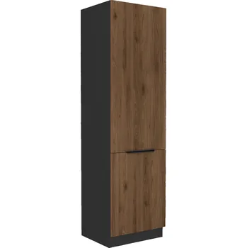 Kuchyňská linka Kuchyňská skříň MONZA - 60 DK-210 2F, Černá mat/Ořech