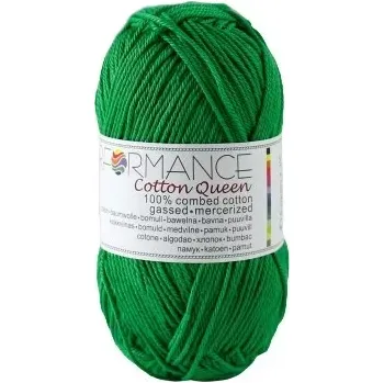 Příze Performance Bavlněná příze Cotton Queen 0147 - zelená 50g 125m