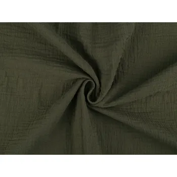 Mušelín / dvojitá gázovina, střední, 10 (18) zelená khaki