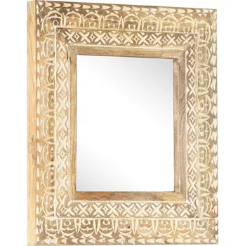 vidaXL Ručně vyřezávané zrcadlo 50 x 50 x 2,6 cm masivní mangovník