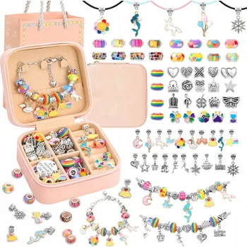 Obraz Sada na výrobu náramků DIY Charmsy Kufřík 34 dílů Dárek Vánoce
