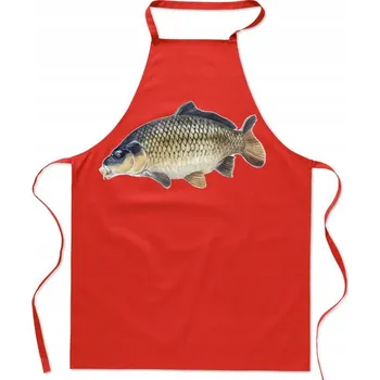 Kuchyňská zástěra Kuchyňská zástěra Kapr Královský Sazam Módní Potisk Pro Rybáře
