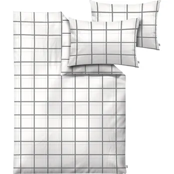 Povlečení s.Oliver Saténové ložní povlečení, 200 x 220 cm (bílá/šedá)