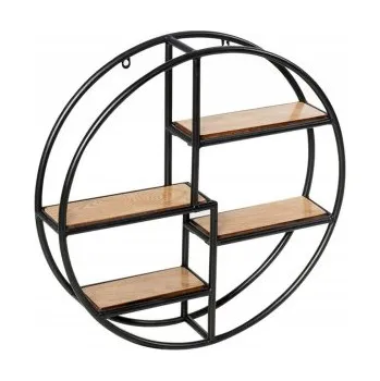 Dílenský regál Nástěnná police kulatá HW63372, 55 x 55 x 11 cm - A COSTWAY