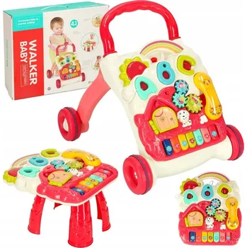 Hračka pro nejmenší Odrážedlo interaktivní vzdělávací stůl 4v1 červený Bibi-inn