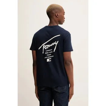 Pánské tričko Bavlněné tričko Tommy Jeans DM0DM22120 námořnická modř 59X, vel. L