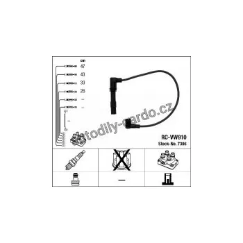Zapalovací kabel Sada kabelů pro zapalování NGK RC-VW910 - SEAT, ŠKODA, VW