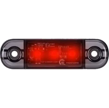 Maják LED poziční světlo červené 84x24x11mm 3LED 12/24V ECE R10 R148