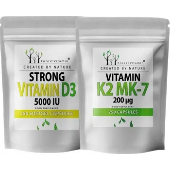 Vitamín D3 5000 IU kapsle Forest Vitamin 250 ks pro podporu imunity
