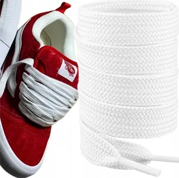 Tkaničky do bot Bílé ploché tkaničky 120 cm polyester