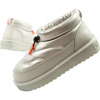 Dámská obuv Dámské zimní sněhule D.Franklin vel.37, módní zateplené kotníkové boty, stříbrné