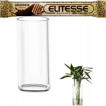 Váza VELKÁ VÁZA CYLINDRICKÁ SKLENĚNÁ 30X10 CM Rc