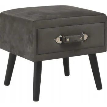 Noční stolek Noční stolek šedý, sametový, 40 x 35 x 40 cm, se zásuvkou