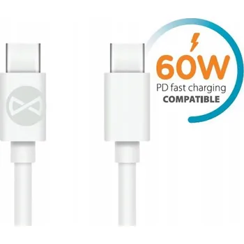 Datový kabel Kabel Forever USB-C - USB-C 1 m bílý